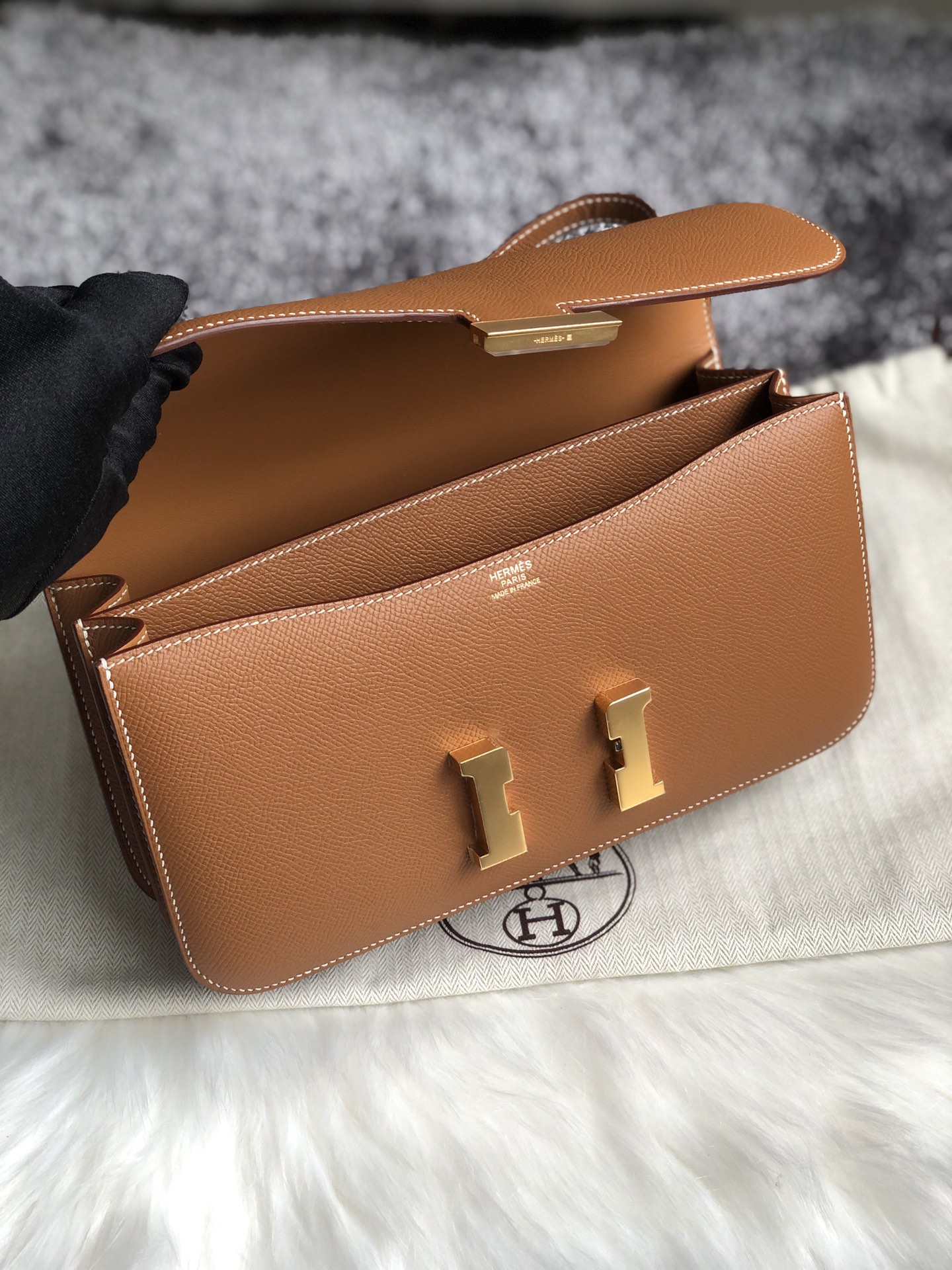 에르메스 콘스탄스26 골드브라운 금장 앱송